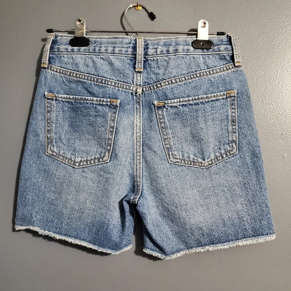 Old Navy Cut Off Blue Jean Shorts Distressed Raw-Edge Hem High Rise Girls Sz 10